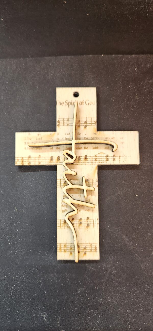 Cross faith hymm ornament, house or car decor...or personalize your own