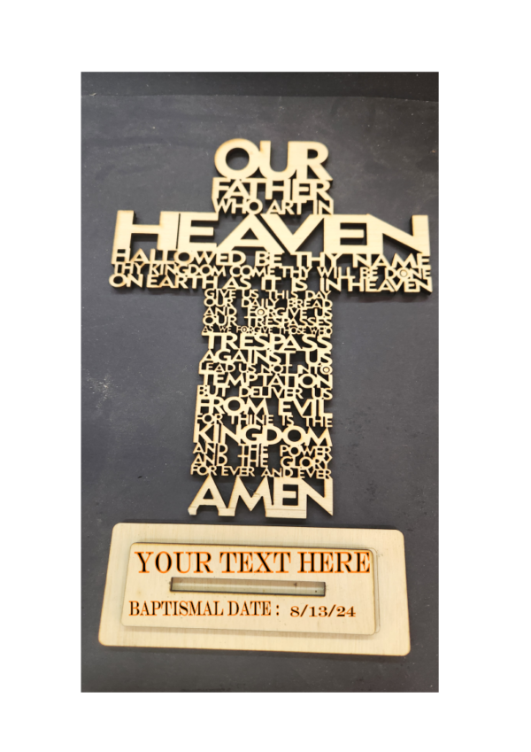 Our father prayer/Cross Jesus decoration- with personalized base - Image 2