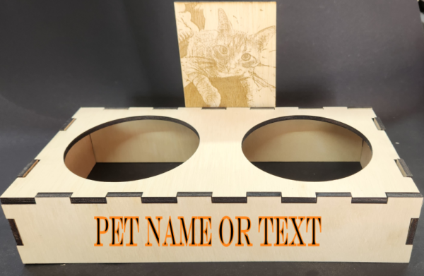 Personalized pet bowl stand