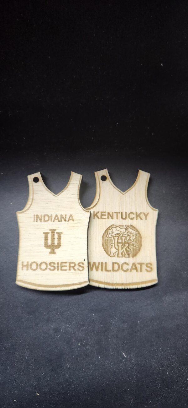 Jersey Handcrafted Wooden (Football, Basketball, Soccer, Baseball) Custom any team you want and, or premade (IU, UK, UL, IUS, Charlestown, Silvercreek) - Image 4