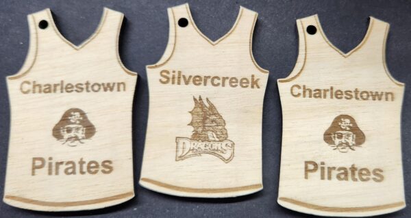 Jersey Handcrafted Wooden (Football, Basketball, Soccer, Baseball) Custom any team you want and, or premade (IU, UK, UL, IUS, Charlestown, Silvercreek) - Image 3