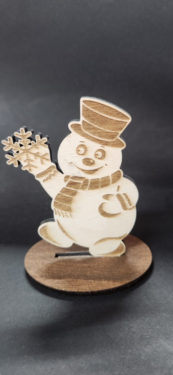 Fun Christmas/holiday characters decor on stand (SNOWMAN)