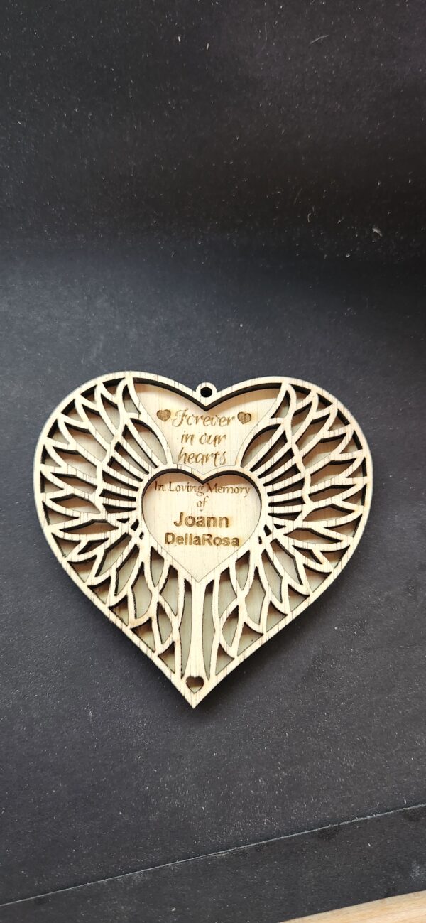 Memorial heart with wings/ Lost / past away /RIP loved ones ornament/memorial decor