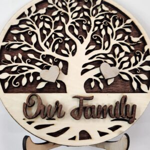 family tree decoration customize with names stand included or you can also hang